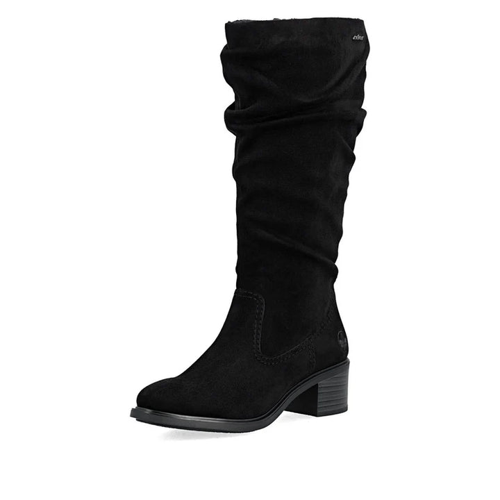 Rieker Women's Suede Black Boots- 74192-00