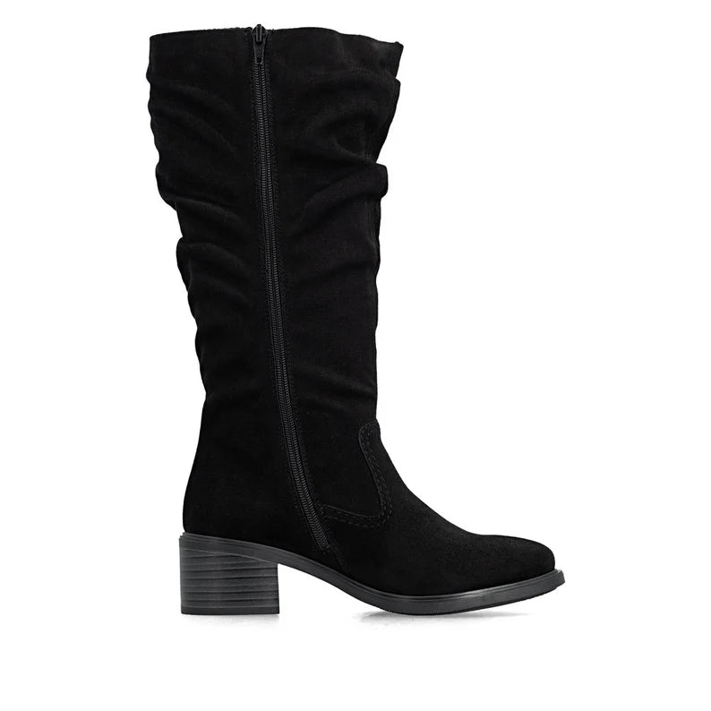 Rieker Women's Suede Black Boots- 74192-00