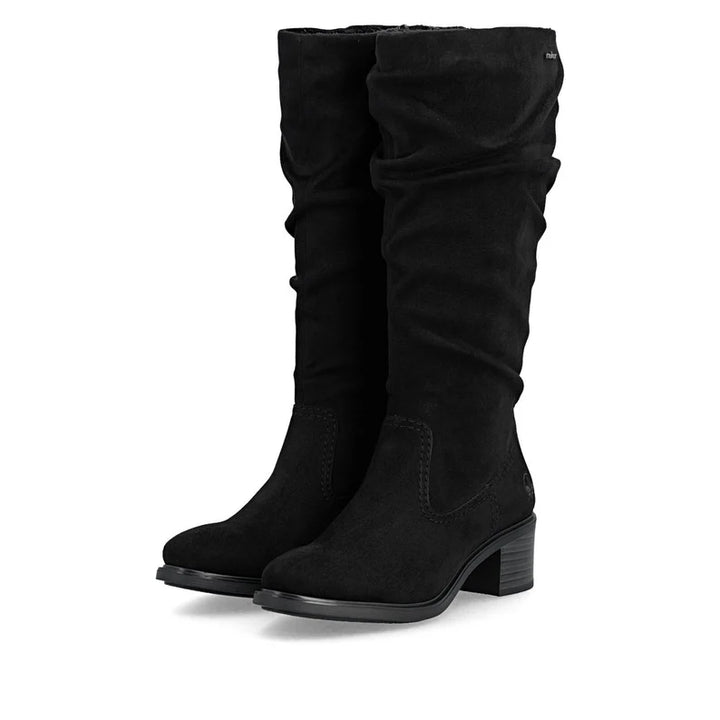 Rieker Women's Suede Black Boots- 74192-00