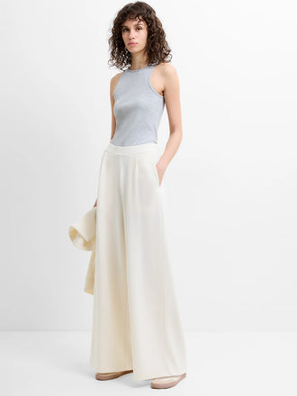 French Connection Wren Wide Leg Trousers - Porcelain Cream