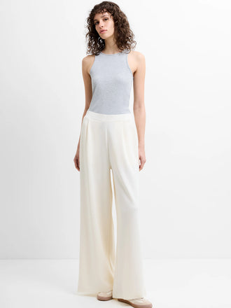 French Connection Wren Wide Leg Trousers - Porcelain Cream