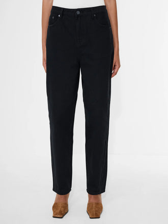 French Connection Loren twill Denim Barrel Leg jeans- Black