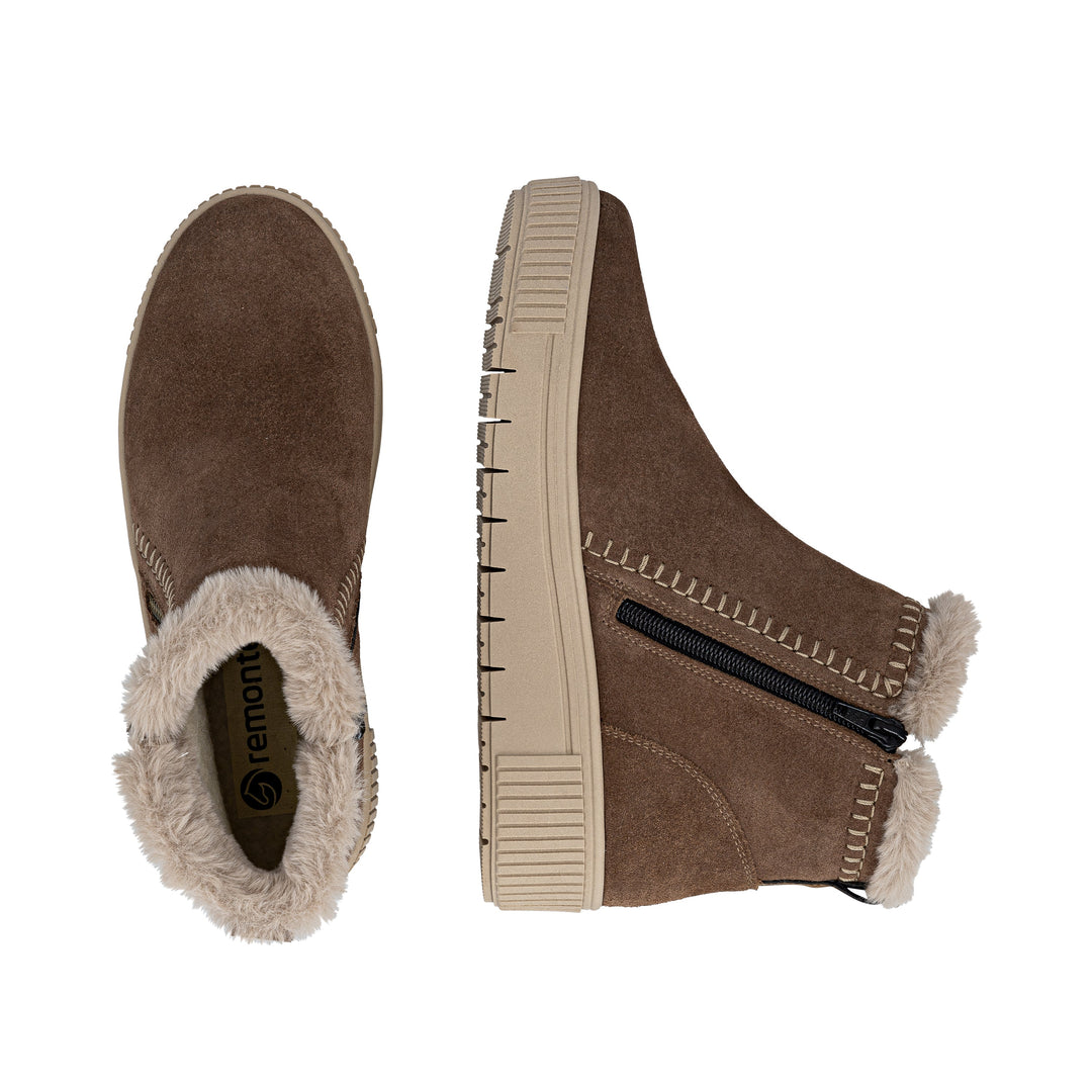 Remonte Brown Suede Ankle Boots