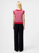 French Connection Klara Flec Abstract Vest- Violet Pink Lipstick