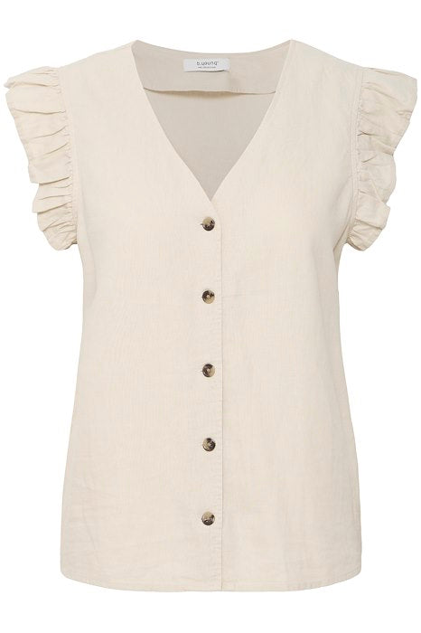 BYoung Falakka Ruffle Shirt- Rainy Day