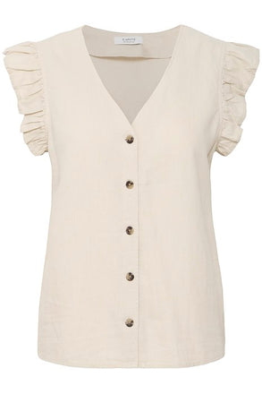 BYoung Falakka Ruffle Shirt- Rainy Day