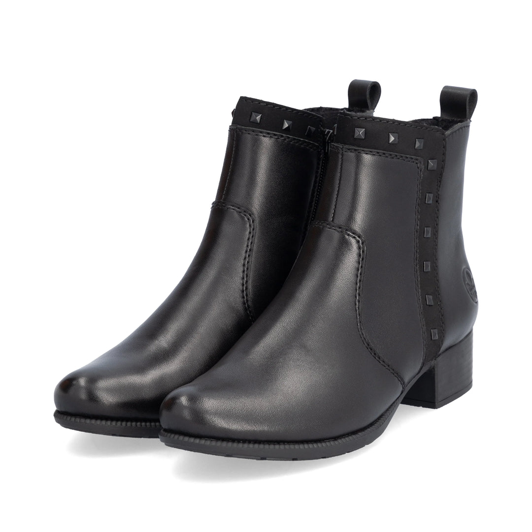 78657-00 Rieker Black Heel Boots