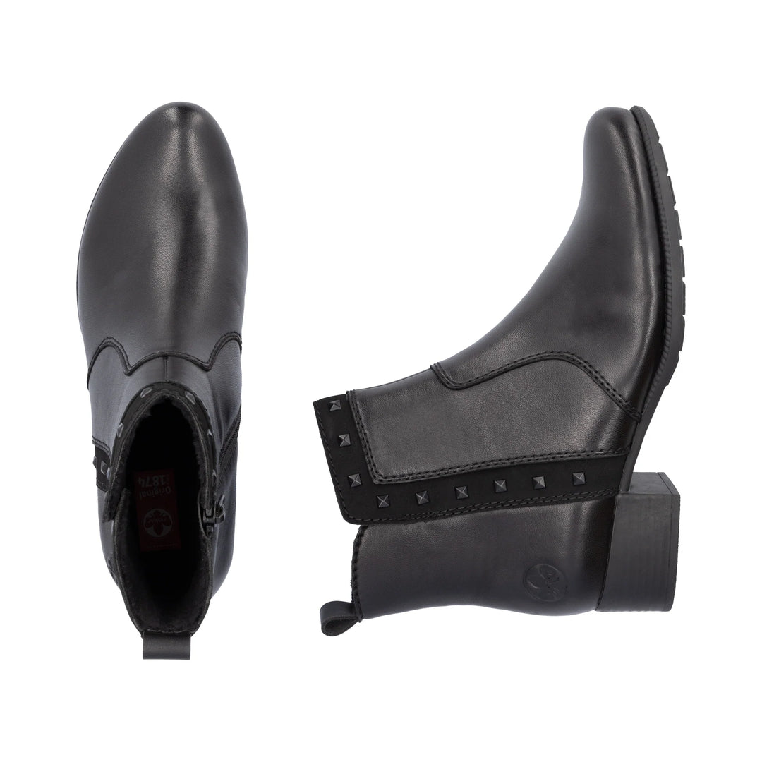 78657-00 Rieker Black Heel Boots