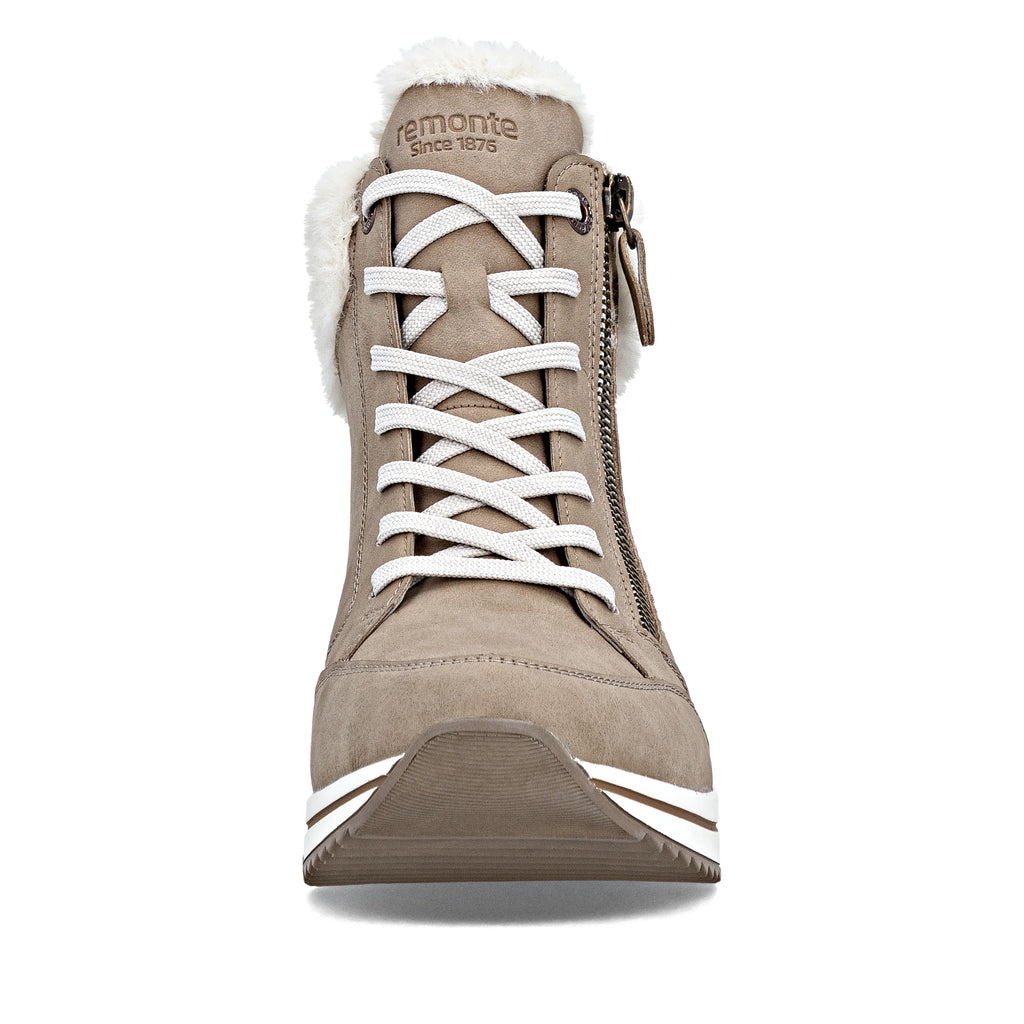 Remonte Brown Beige Suede Lace Up Boots
