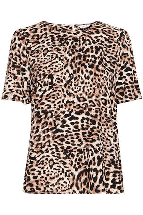 BYoung Mmjoella Oneck Blouse- Leopard print