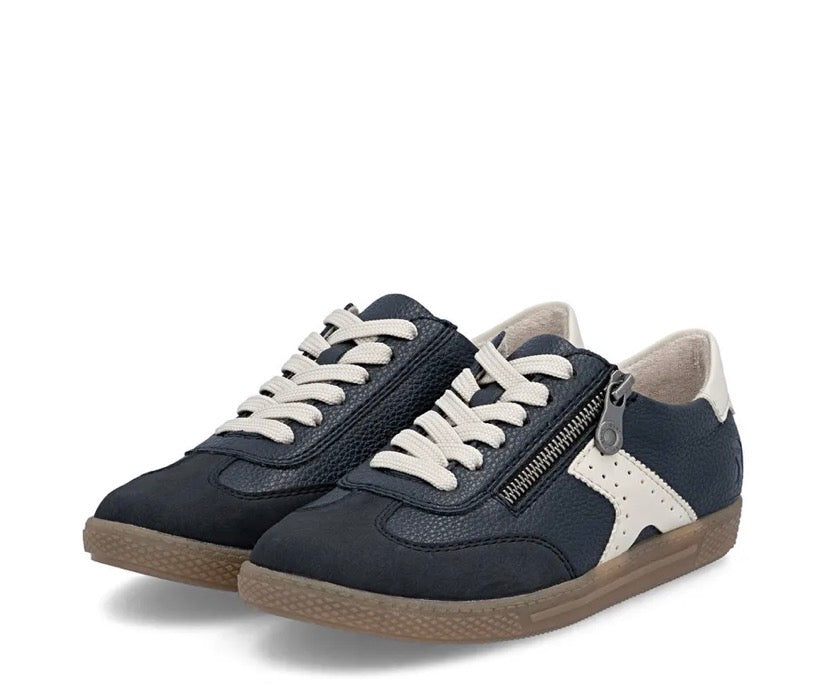 Rieker Zip up Navy Trainer- L9700-14
