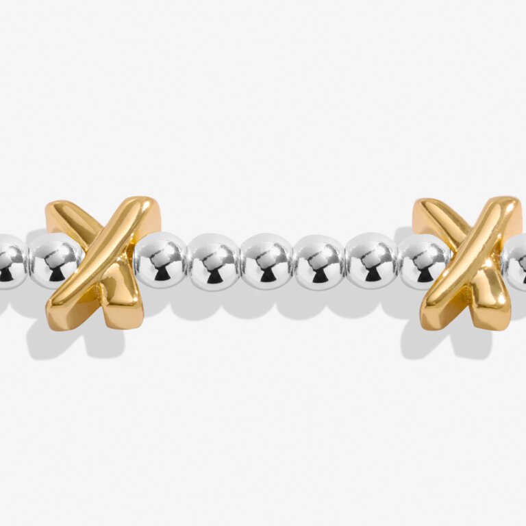 Joma Jewellery Bracelet Bar Silver Base Gold Kisses