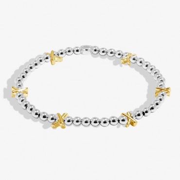 Joma Jewellery Bracelet Bar Silver Base Gold Kisses