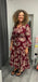 Italian Bold Floral Midi Dress - Burgundy & Cream