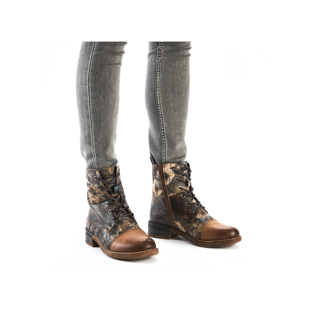 Rieker Multi Colour Patterned Zip Up Boot