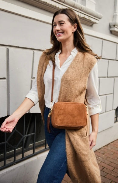 Elie Beaumont Crossbody Suede Bag
