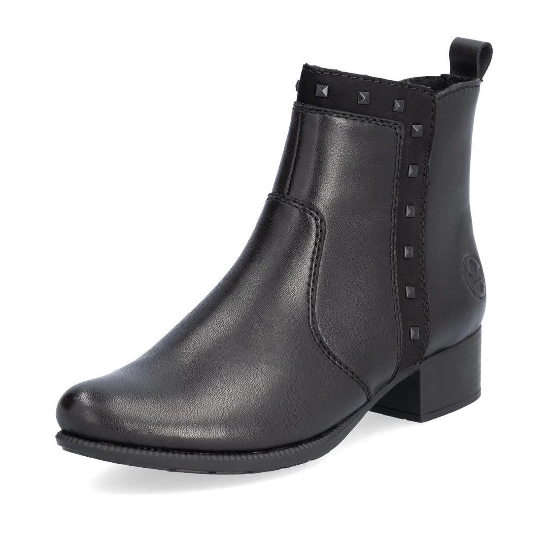 78657-00 Rieker Black Heel Boots