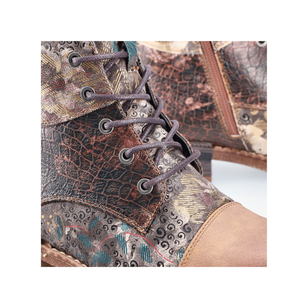 Rieker Multi Colour Patterned Zip Up Boot