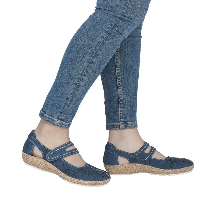 Rieker Women's Mary Jane Shoe - Blue | 44872-14
