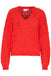 Saint Tropez Juna V Neck Pullover- Flame Scarlet