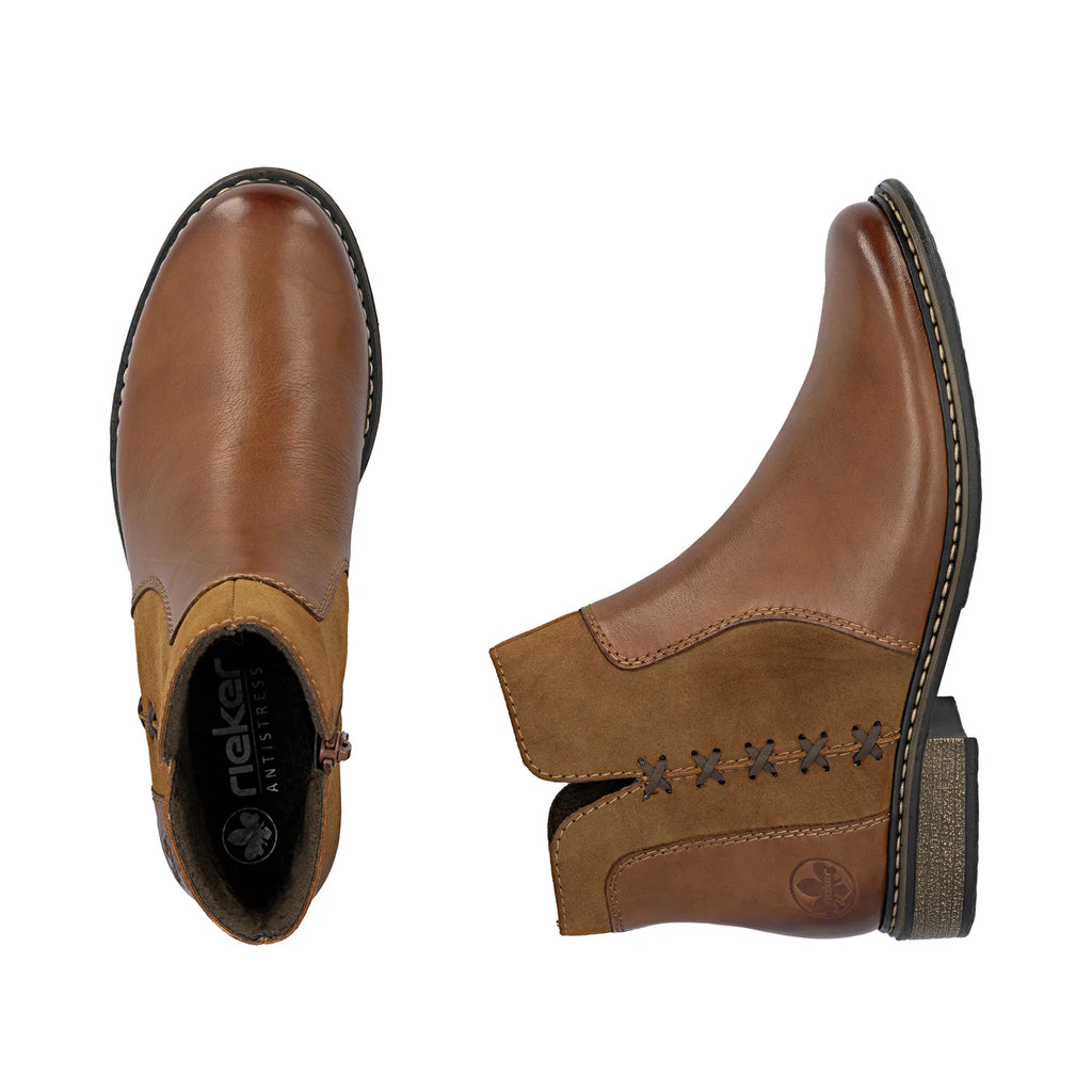 Rieker Brown Zip Boots - Z4951-24