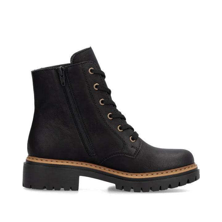Rieker Black boots with leopard Print-  72617-00