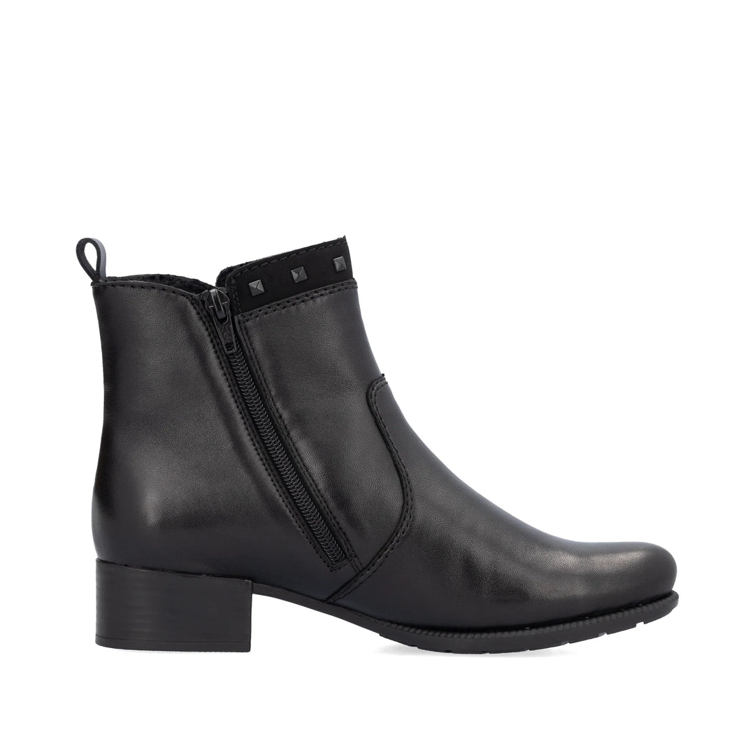 78657-00 Rieker Black Heel Boots