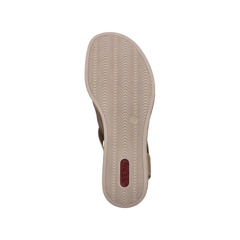 Rieker Wedge Sandal- Tan
