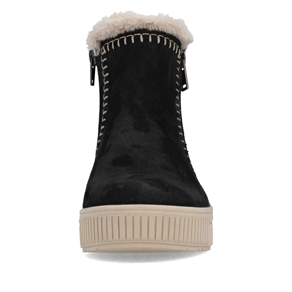Remonte Black Zip Boots - Wool Lining D3B70-03
