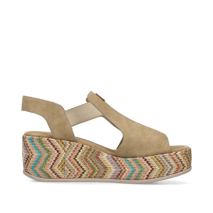 Rieker Wedge Sandal- Tan