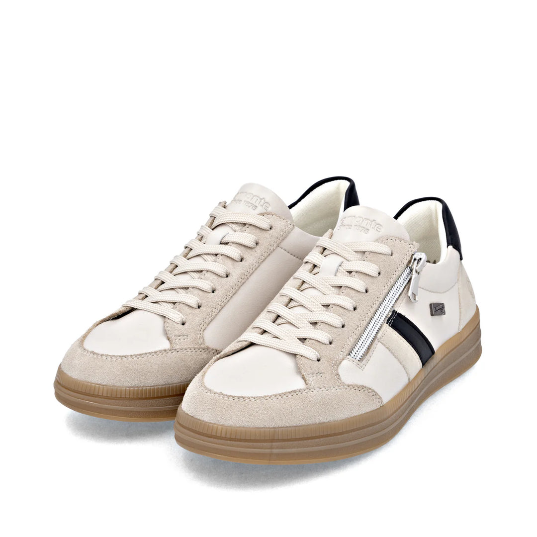 Remonte Beige Combination Zip Up Trainers D2C04-62