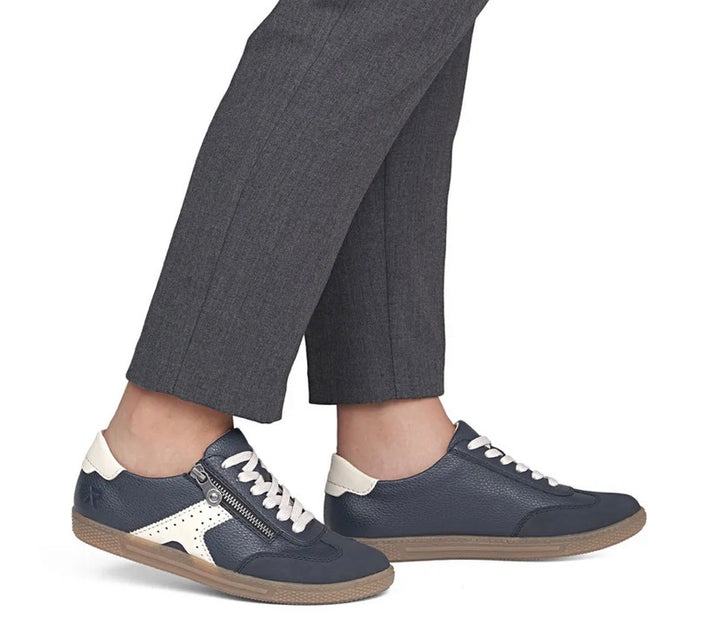 Rieker Zip up Navy Trainer- L9700-14