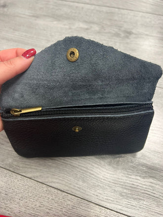 Italian leather button purse- large