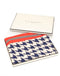 Elie Beaumont Navy Blue Dogtooth Check Luxury Scarf