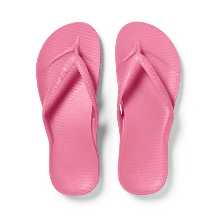 Archies Arch Support Flip Flops- Hot Pink