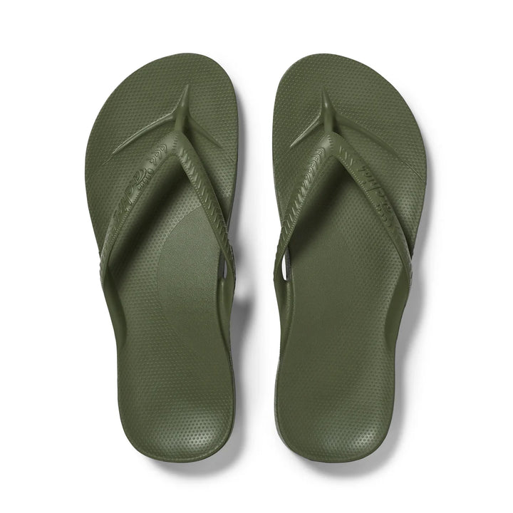 Archies Arch Support Flip Flops- Olive