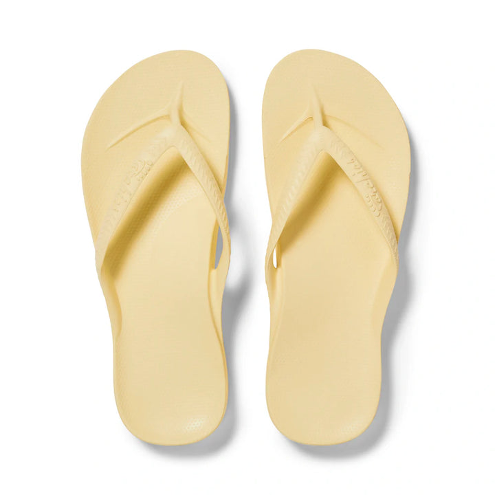 Archies Arch Support Flip Flops- Lemon