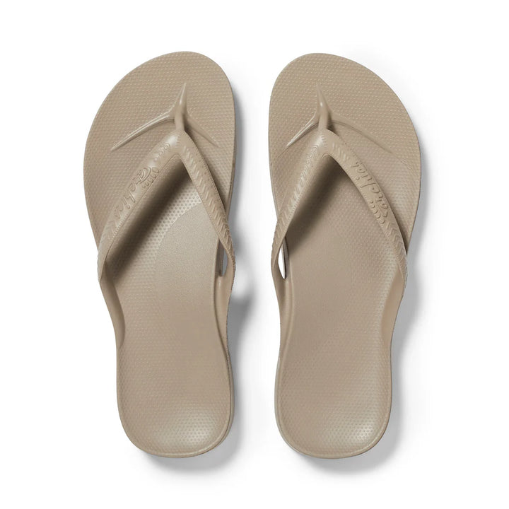 Archies Arch Support Flip Flops- Taupe
