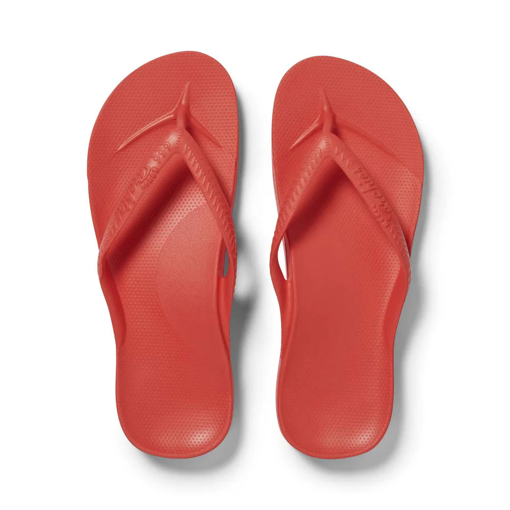 Archies Arch Support Flip Flops- Coral