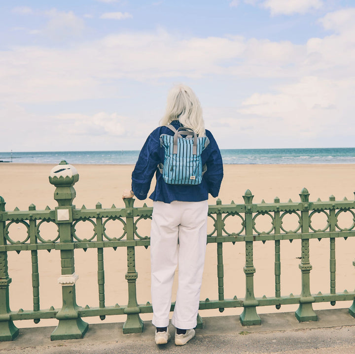 Roka London Bantry B Small Backpack- Blue Stripe