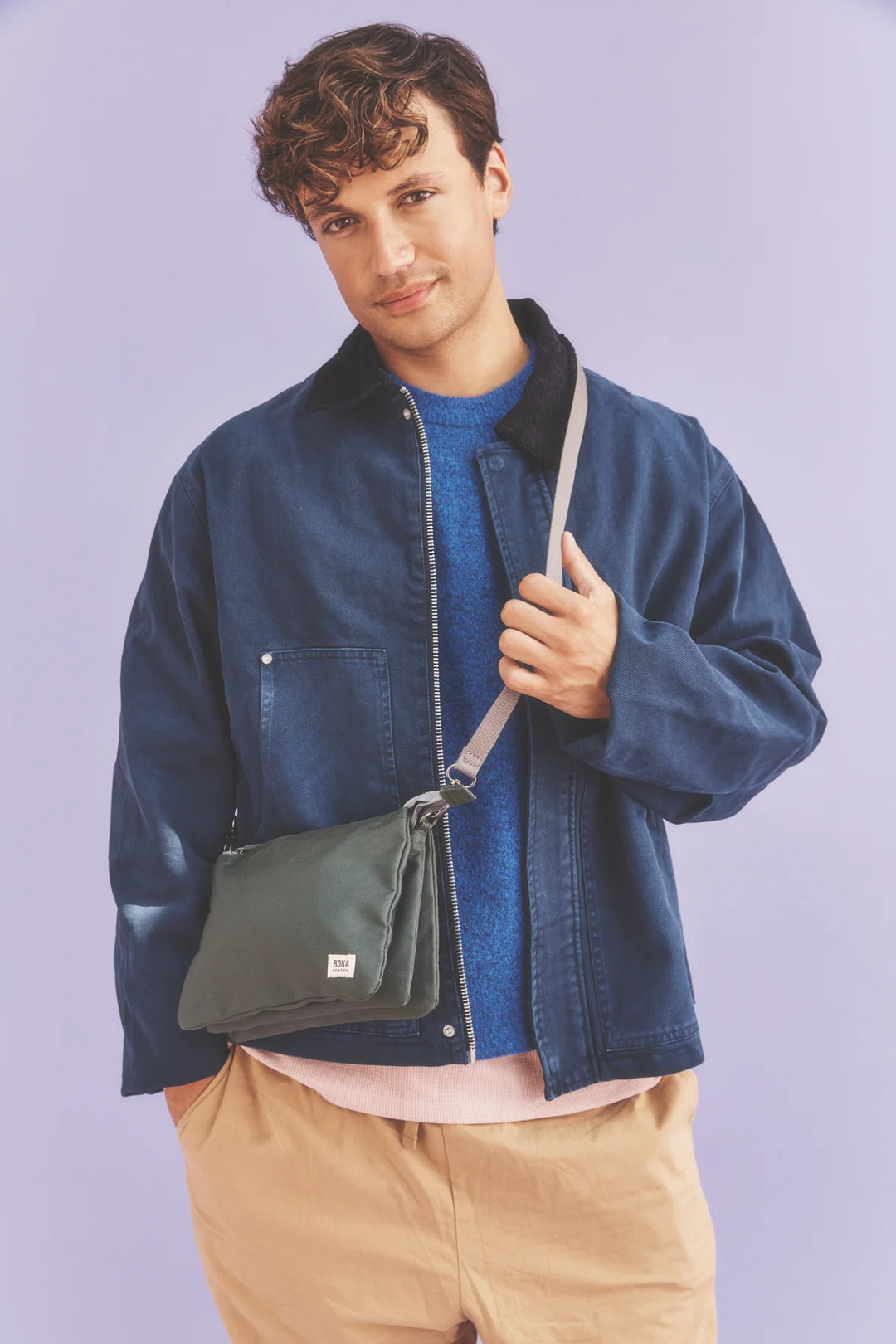 Roka London Carnaby Crossbody Bag - XL - Thunderstorm