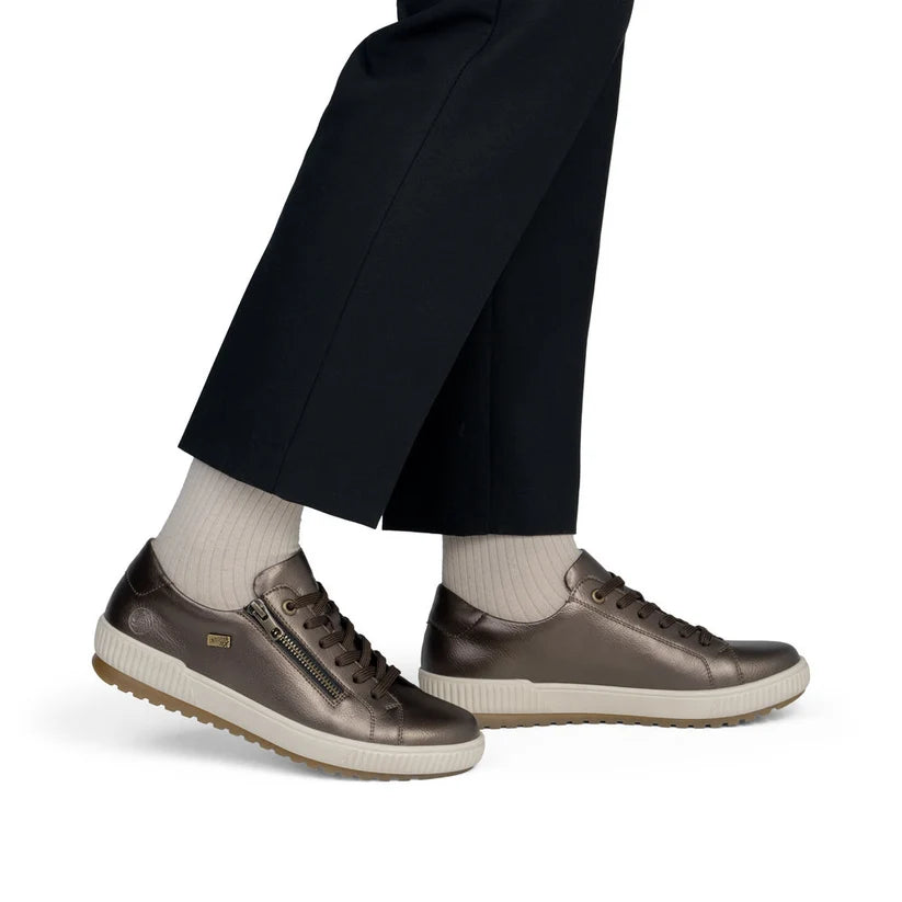 Remonte Zip Up Trainer- Metallic