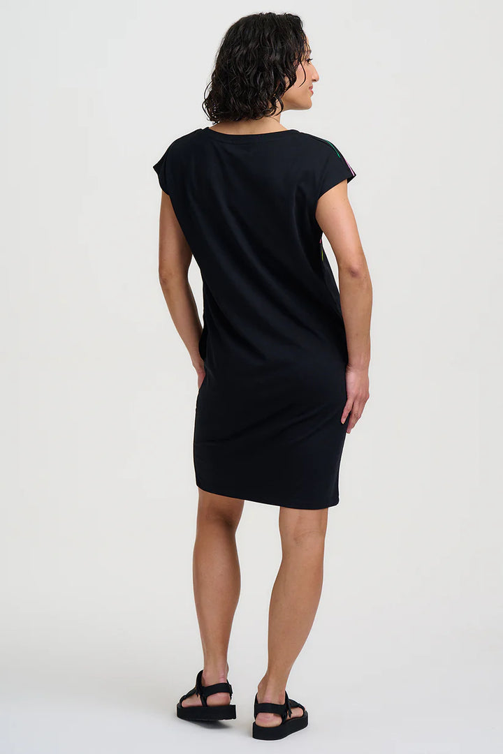 Sugarhill Brighton Katelyn Jersey Dress- Black Lazer Rainbow