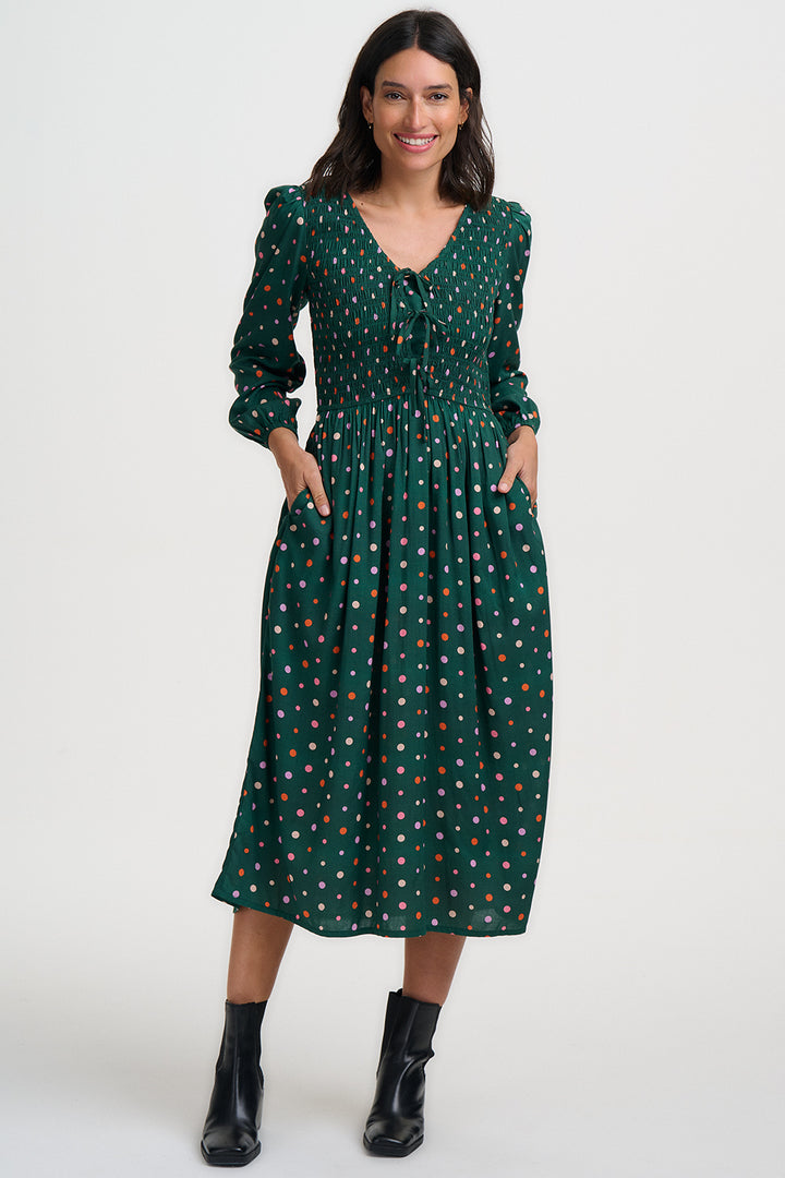 Sugarhill Brighton Kasia Shirred Midi Dress