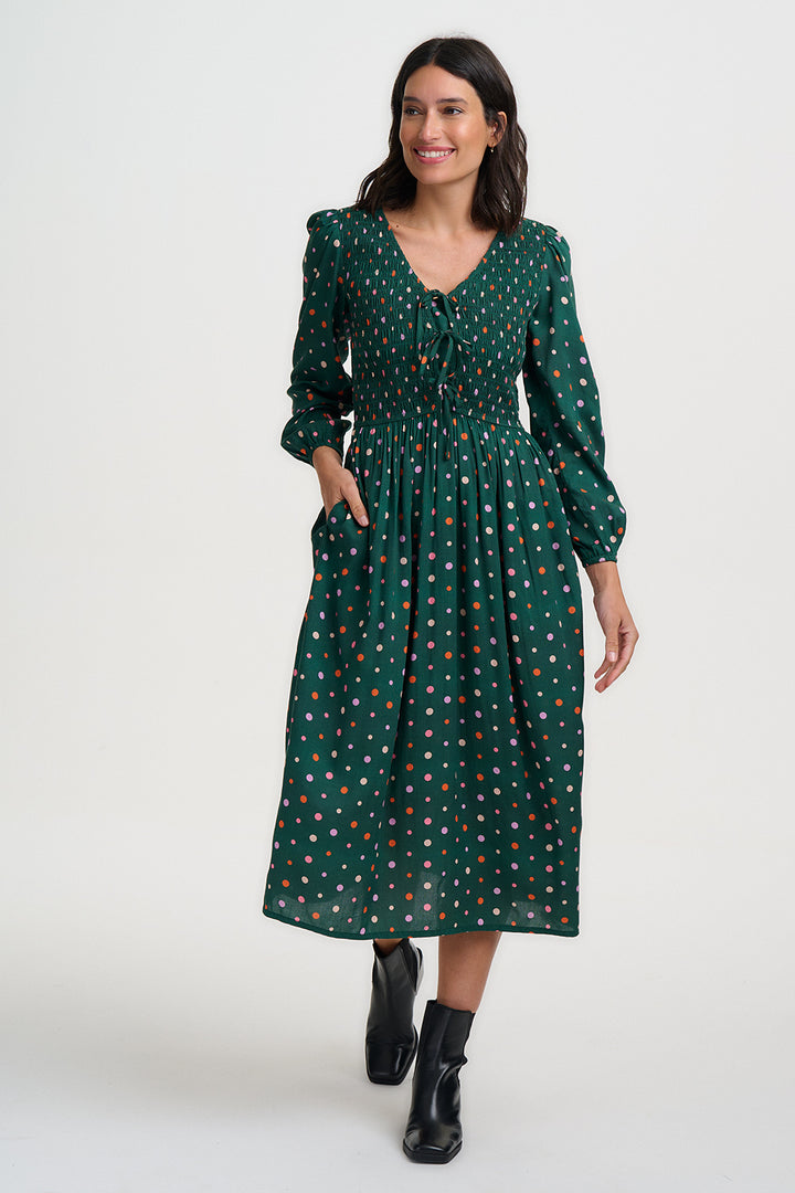 Sugarhill Brighton Kasia Shirred Midi Dress