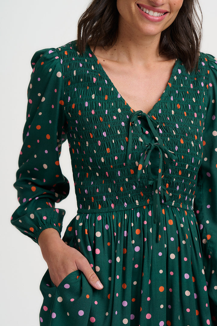 Sugarhill Brighton Kasia Shirred Midi Dress