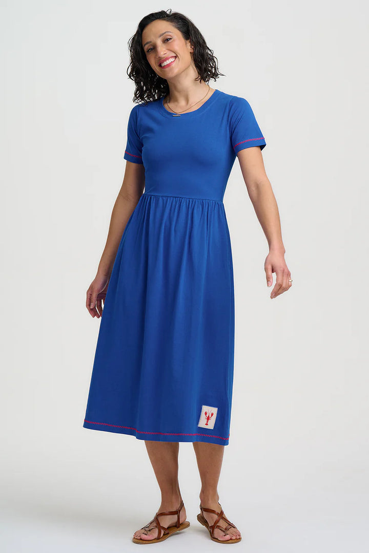 Sugarhill Brighton Ida Jersey Midi Dress- Blue Lobster