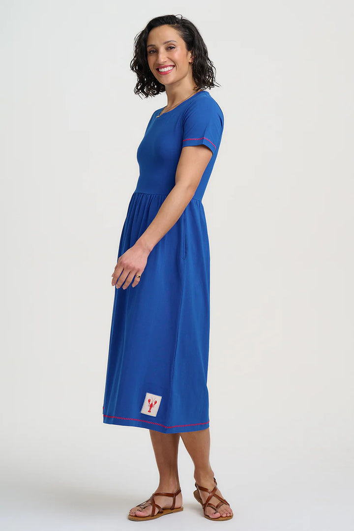 Sugarhill Brighton Ida Jersey Midi Dress- Blue Lobster