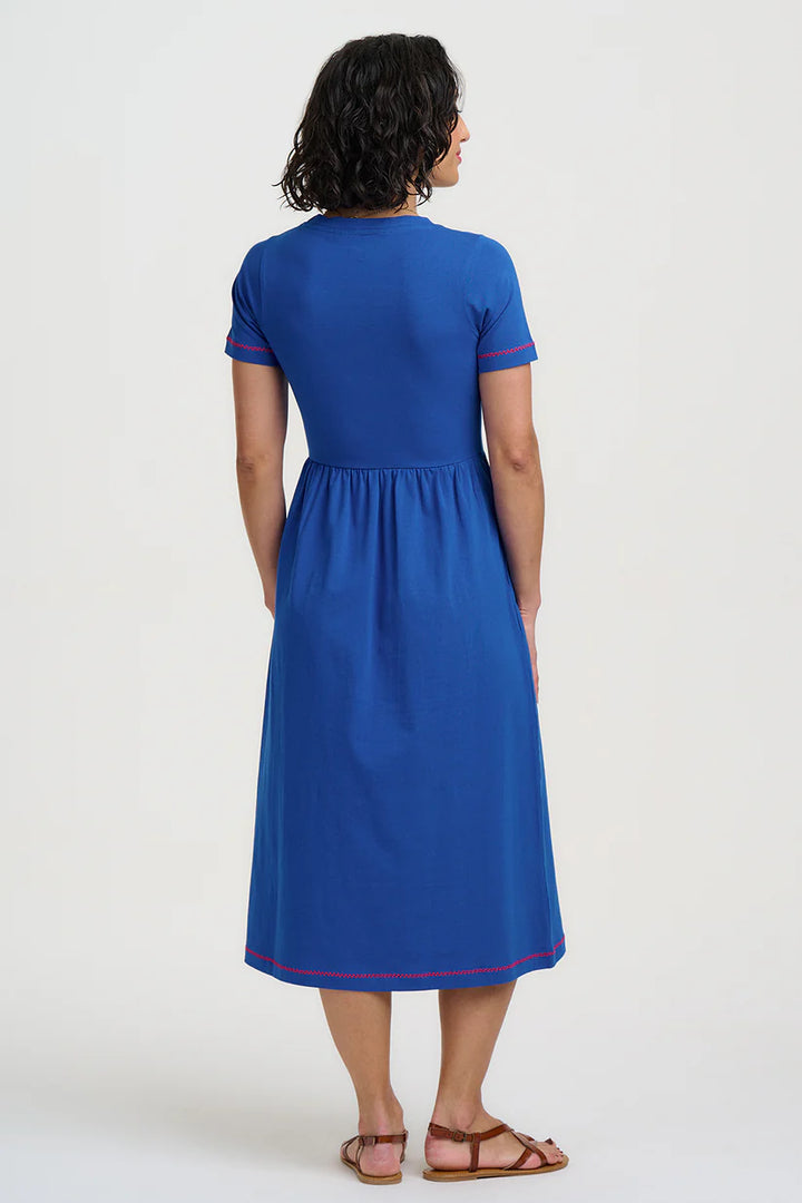 Sugarhill Brighton Ida Jersey Midi Dress- Blue Lobster