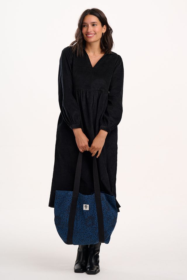 Sugarhill Brighton Adrianna Midi Smock Dress- Black Cord